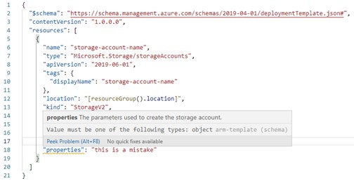 Figure 2: Validation errors in VS Code